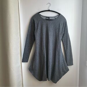 PAPU Grey Organic Cotton Bubble Dress-Long Sleeves Minimalist Style Size S